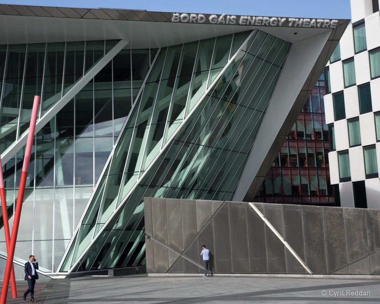 Bord Gais Theatre facade photographed from street level