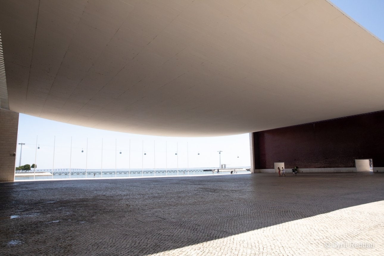 Looking up at a the beautiful roof structure by Alvaro Siza Vieira