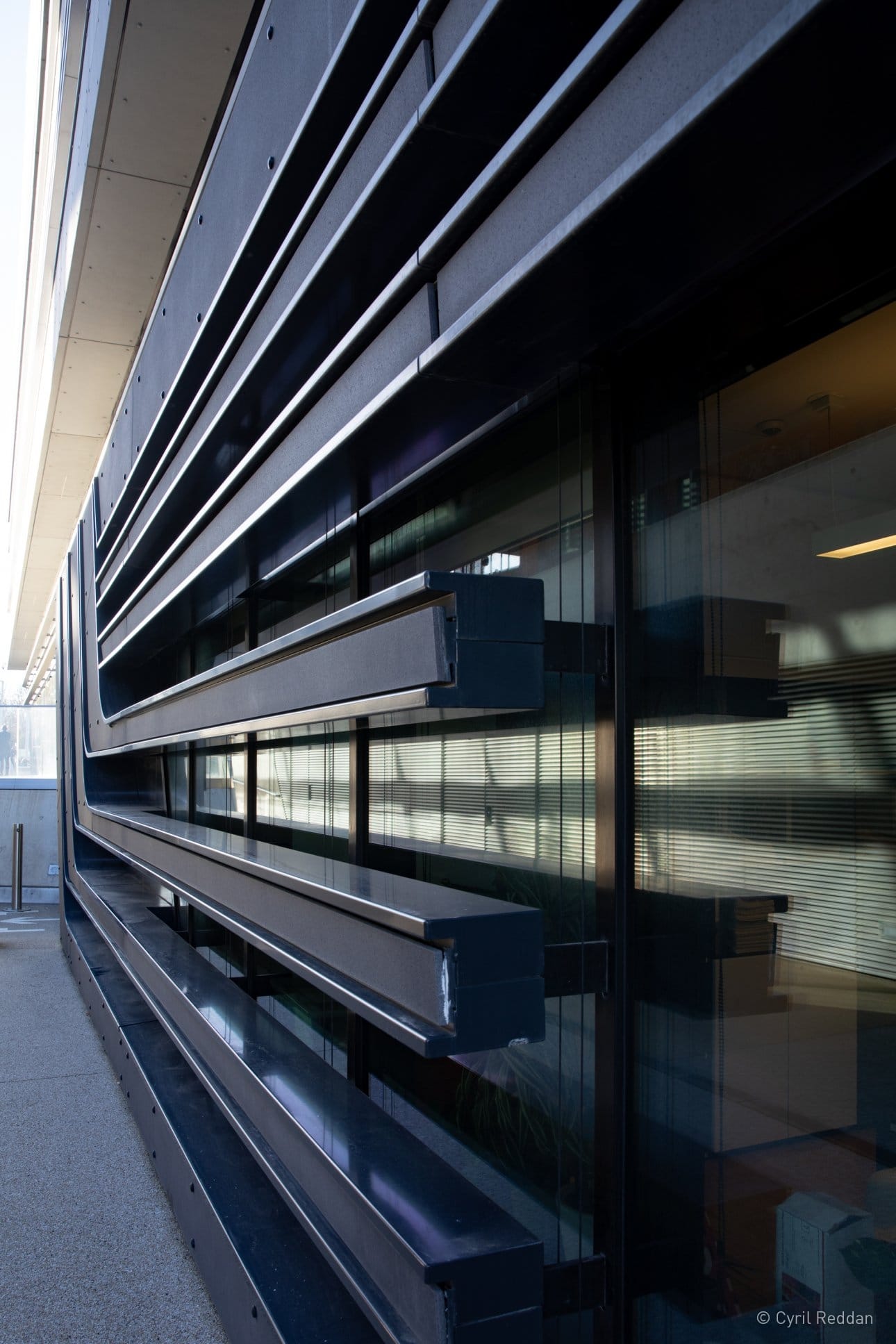 Closeup photograph of construction materials used on building facade